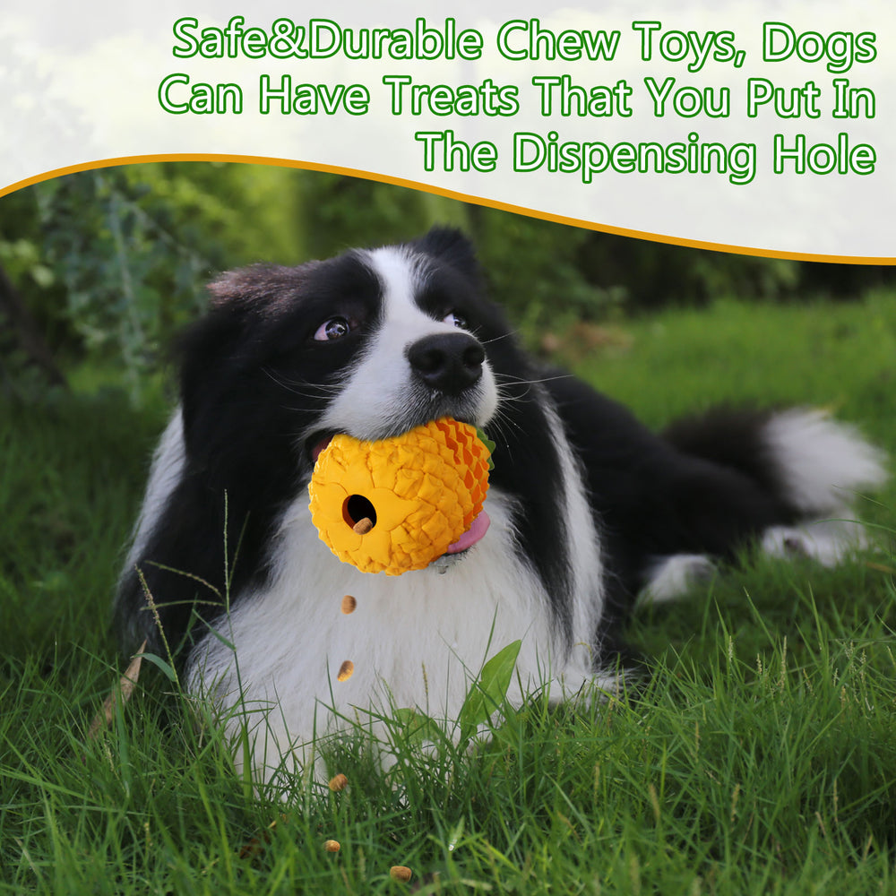 Dog Chew Toys for Aggressive Chewer, Tough Dog Dental Chews Toy, Indestructible DogToys for Large Dogs Puppy Chew Toys,Pineapple