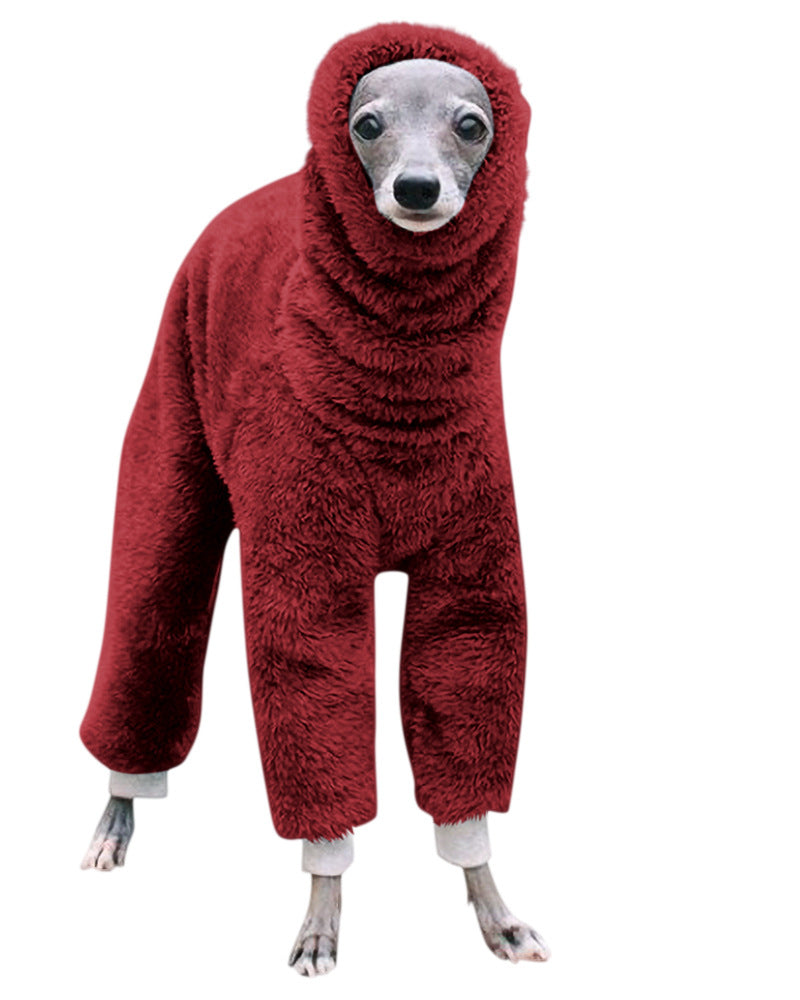 High-neck Casual Four-legged Pet One-piece Sweater Double-sided Fleece Winter Dog Clothes